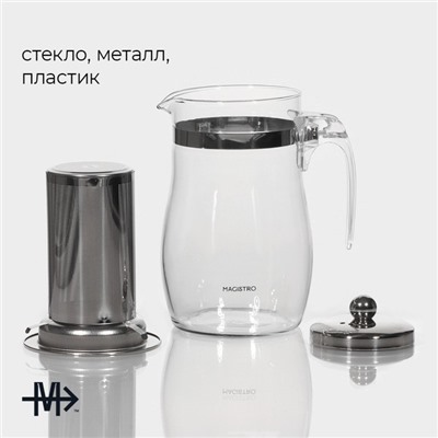 Заварочный чайник Magistro «Шейди», 750 мл, металлическое сито, стекло