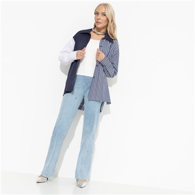 Рубашка комбинированная, Навсегда в сердце (blue)