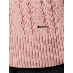 Свитер фактурной вязки с узором косы