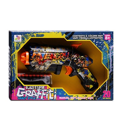 Бластер "Графити" с мягкими пулями, в коробке