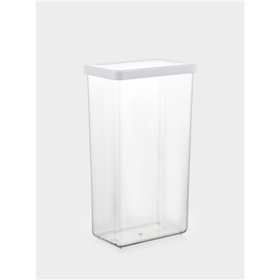 Банка для хранения сыпучих продуктов IDEA «Степ», 3.2 л, 16×10×28 см, пластик, крышка белая