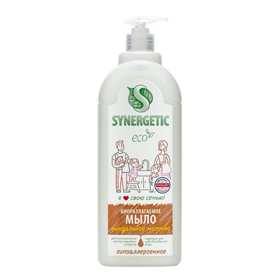 Жидкое мыло Synergetic «Миндальное молочко», 1 л