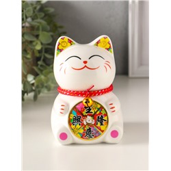 Копилка для денег «Кот Манэки-нэко с счастливый барабан», керамика, 7.8×7.5×12.5 см