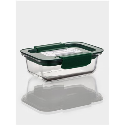Контейнер, 390 мл, герметичный, с паровыпуском, пластиковая крышка, стекло, прозрачный