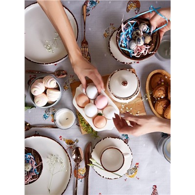 Скатерть пасхальная, Этель Chicken Ranch 220×147 см, 100% хлопок, репс 210 г/м²