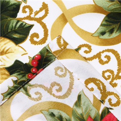 Комплект штор для кухни с подхватами «Доляна. Праздничные украшения», 2 шт., белые, 145×180 см