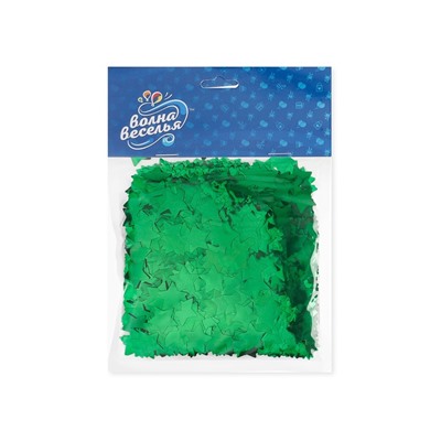 Конфетти «Звезда», зелёные, металлик, 1.5 см, 50 г