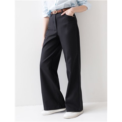 Брюки-трубы из плотной эластичной ткани из хлопка с нейлоном