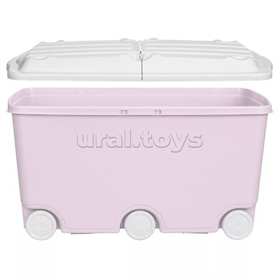 Ящик для игрушек на колесах 66,5л, 685х395х385мм (Розовый)