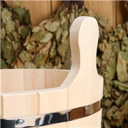 Шайка для бани и сауны, 15 л, липа, нержавеющий обруч, «Добропаровъ»