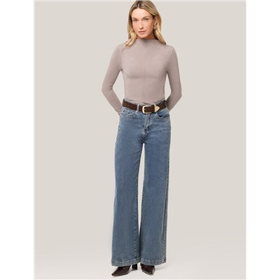 Джемпер с цельнокроеным воротом из премиального хлопка