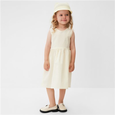 Платье для девочки MINAKU: Cotton collection, рост 92 см, молочное