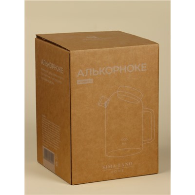 Чайник SL-Home «Эко», 1 л, 18×11×17.5, с пробковой крышкой, стекло, прозрачный
