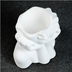 Фигурное кашпо для цветов «Майя», 90 мл, 13.5×9 см, гипс, белое