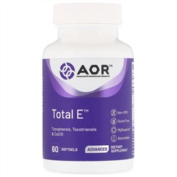 Advanced Orthomolecular Research AOR, Total E, комплекс витаминов группы Е, 60 мягких таблеток