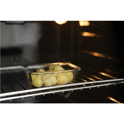 Контейнер Доляна Cook and Freeze, 380 мл, 15×11×5.5 см, с крышкой, жаропрочное стекло, МИКС