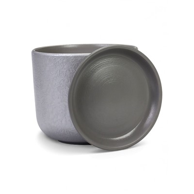 Горшок для цветов «Жемчуг», 5.4 л, d=21.5 см, h=19 см, керамический, с поддоном, серый