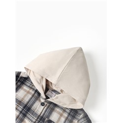 Рубашка фланелевая с капюшоном Крошка Я, рост 92-98 см, синие