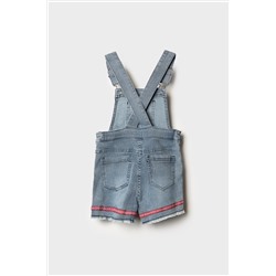 Полукомбинезон текстильный джинсовый для девочек PLAYTODAY, 1240247