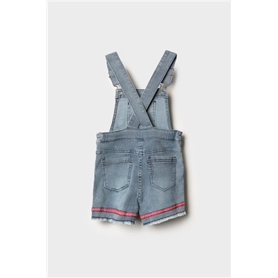 Полукомбинезон текстильный джинсовый для девочек PLAYTODAY, 1240247