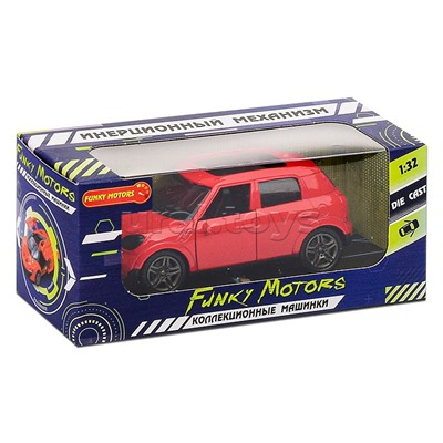 Красная инерционная машинка Хэтчбэк die-cast,1:32, открывающиеся двери