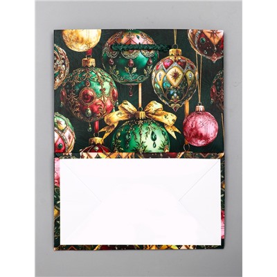 Пакет подарочный новогодний ламинированный, «Игрушки Новогодние», 18×10×22.3 см