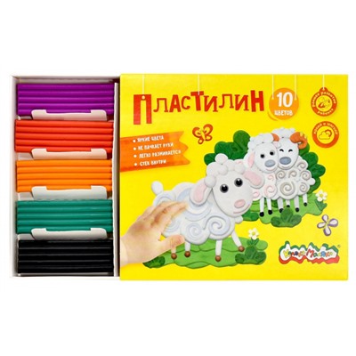 Пластилин  10цв 150гр.  ПКМ10 Каляка-Маляка