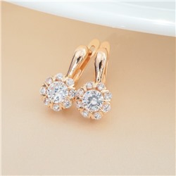 Серьги ювелирная бижутерия коллекция "Дубай", покрытие позолота, вставка: фианиты, цвет: прозрачный, арт.213.556