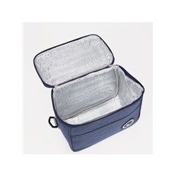 Термосумка на молнии 5.7 л, длинный ремень, синяя