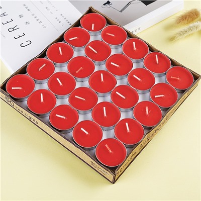 Свечи чайные классические КРУГЛЫЕ без запаха НАБОР 50 шт. Размер 3,5*1 см.