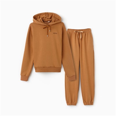 Костюм женский (толстовка, брюки) Modellini, бежевый, размер 48