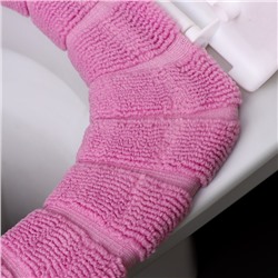 Мягкий чехол накладка на крышку и сиденье унитаза, розовая