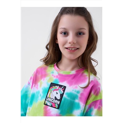 Комплект трикотажный для девочек: фуфайка (футболка), шорты PLAYTODAY, 1243353