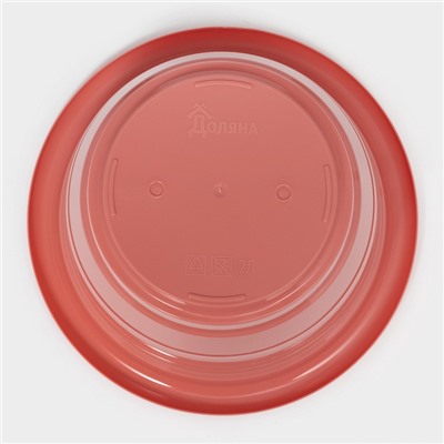 Горшок для цветов с поддоном Доляна «Арена», 2 л, пластиковый цвет коралловый