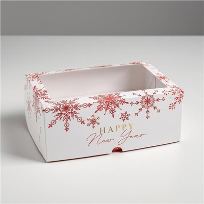 Коробка для капкейков Let it snow, Новый год, 17×25×10 см