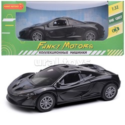 Чёрная инерционная машинка Спорт die-cast,1:32, открывающиеся двери