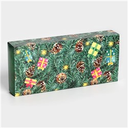 Коробка под 10 конфет новогодняя «новый год - время чудес», 9.5×22×3.5 см