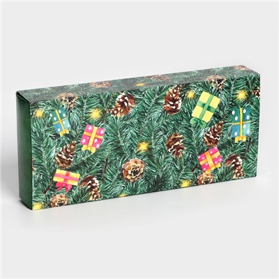 Коробка под 10 конфет новогодняя «новый год - время чудес», 9.5×22×3.5 см