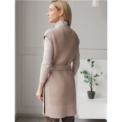 Удлиненный жилет из пряжи с кашемиром