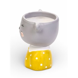 Декоративный горшок для цветов «Милый котёнок», 300 мл, 11×6 см, керамика