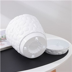 Горшок для цветов с поддоном «Камешки», 3 л, пластиковый, белый