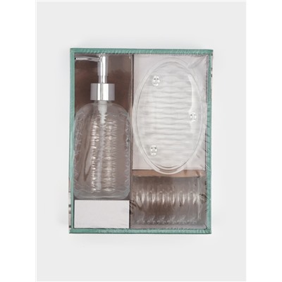 Набор для ванной "Перелив", 3 предмета (дозатор для мыла, стакан, мыльница)