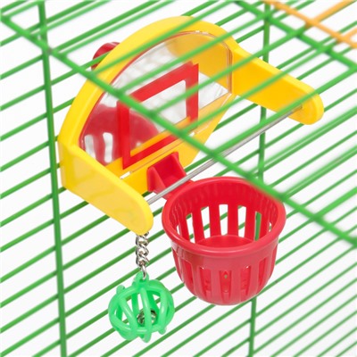 Игрушка для птиц «Баскетбольное кольцо», 9.5×11×6 см (мяч 2.5 см, корзина 4.6 см)