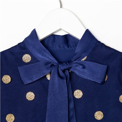 Платье нарядное для девочки KAFTAN, в горошек, рост 86-92, синее