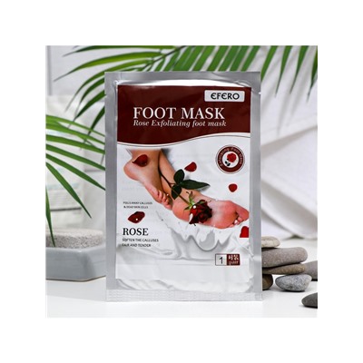Отшелушивающая маска-носки для ног на основе экстракта красной розы, универсальные, 1 пара