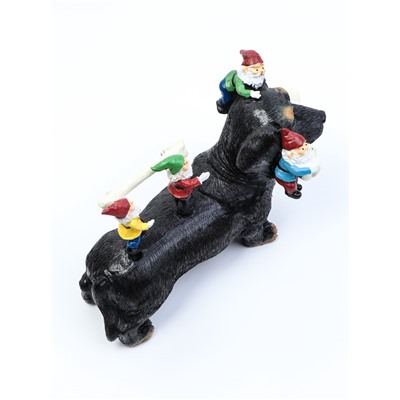 Садовая фигура из полистоуна «Такса с гномами», 20×9×15 см