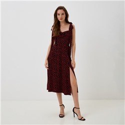 Платье с лентами миди женское MIST Flower, чёрное, размер 42