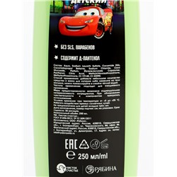 Гель для душа детский, 250 мл, аромат яблочный торнадо, Тачки