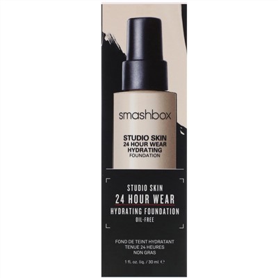 Smashbox, Studio Skin 24 Hour Wear Hydrating Foundation, 0.3 Fair with Neutral Undertone, 1 fl oz (30 ml)