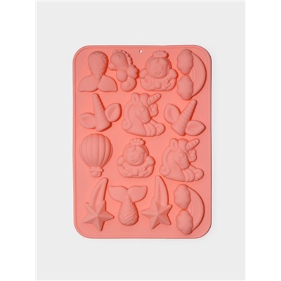 Форма для шоколада Доляна «Волшебство», силикон, 23×16.5×2 см, 14 ячеек, розовая